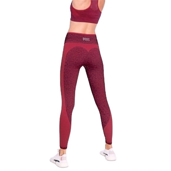 Pink by Victoria's Secret Red Seamless Legging Size Medium - Picture 2 of 7